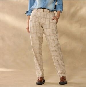 Sundance Vivienne Pants Women’s Casual Straight Leg Linen Blend Pull On Size 10